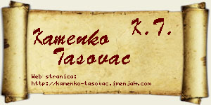 Kamenko Tasovac vizit kartica